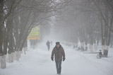 Сильный снегопад обрушился на Семикаракорск